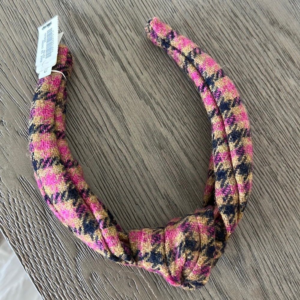 NWT J.Crew Plaid Wool Headband